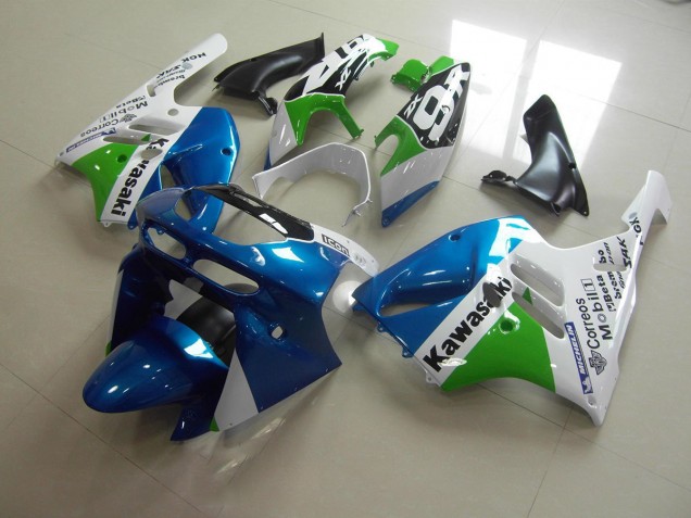 Custom 1994-1997 Light Blue White Kawasaki ZX9R Moto Fairings