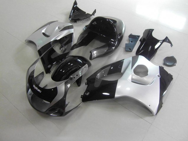 Custom 1996-2000 Silver Grey No Decals Suzuki GSXR 600 Replacement Fairings