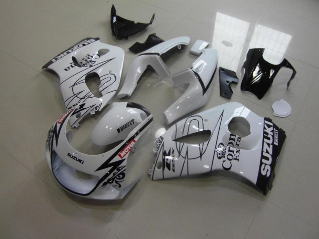 Custom 1996-2000 White Corona Suzuki GSXR 600 Motor Fairings