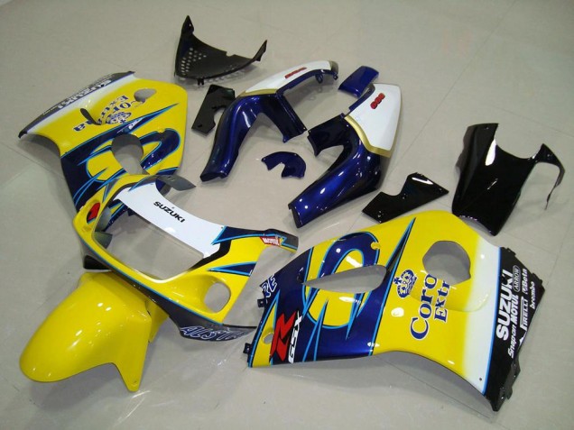 Custom 1996-2000 Yellow Corona Suzuki GSXR 600 Motorcycle Fairings