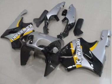 Aftermarket 1996-2003 Silver and Black Kawasaki ZX7R Motorcylce Fairings