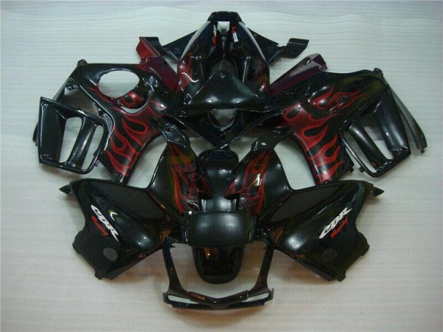 Custom 1995-1998 Black Red Flame Honda CBR600 F3 Motorcyle Fairings