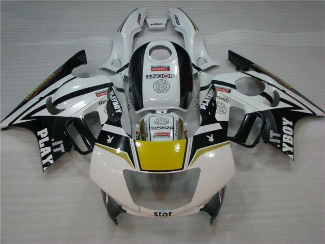 Custom 1995-1998 White Black Playboy Honda CBR600 F3 Motorcycle Fairing