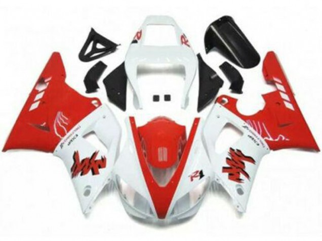 Aftermarket 1998-1999 Red White Yamaha YZF R1 Moto Fairings