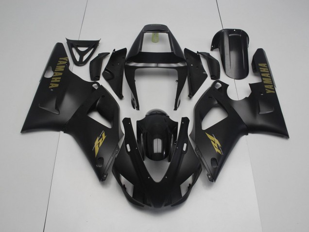 Aftermarket 1998-1999 Matte Black Yellow Yamaha YZF R1 Motorcycle Fairing Kit