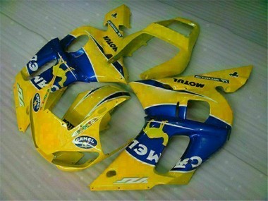 Custom 1998-2002 Yellow Blue Yamaha YZF R6 Motorcycle Fairing Kit