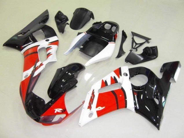 Custom 1998-2002 Red White Black Yamaha YZF R6 Motorbike Fairing