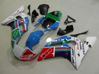 Custom 1998-2002 Blue White Green Red Wudy Motul Dunlop Yamaha YZF R6 Bike Fairings