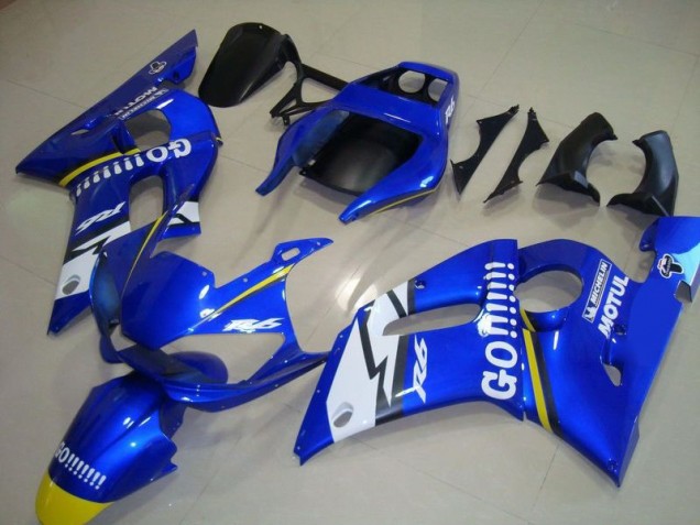 Custom 1998-2002 Blue Go Motul Yamaha YZF R6 Motorbike Fairing Kits