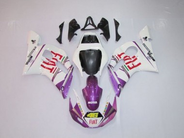 Custom 1998-2002 White Purple Fiat 46 Yamaha YZF R6 Motor Fairings