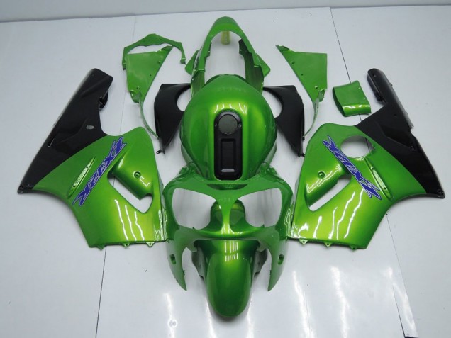 Custom 2000-2001 Green and Black Kawasaki ZX12R Motorcycle Fairing Kits