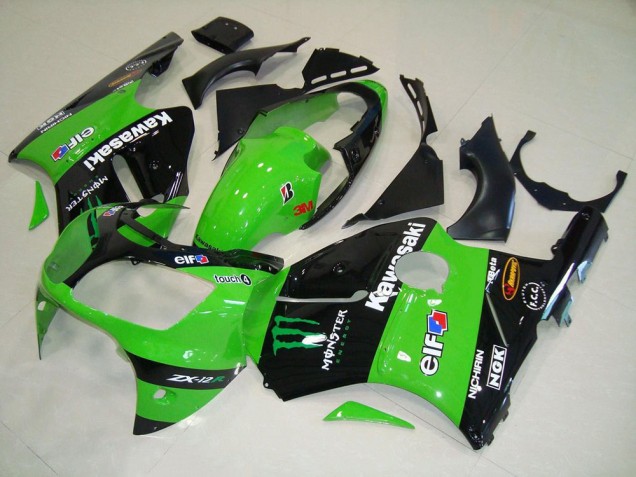 Custom 2000-2001 Green Monster Kawasaki ZX12R Motorcycle Fairing Kit