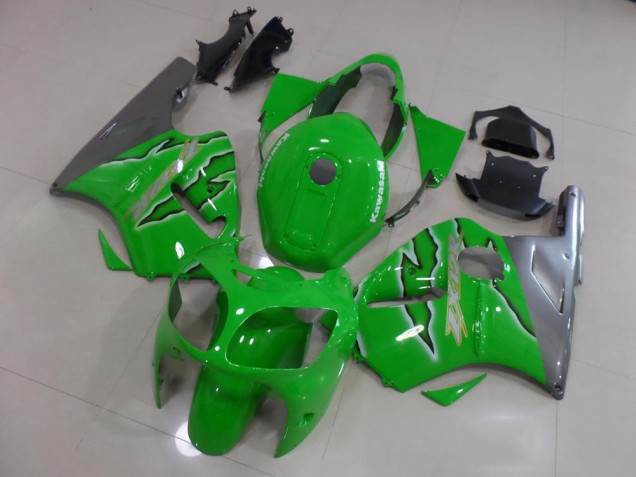 Aftermarket 2000-2001 Green Flame Kawasaki ZX12R Bike Fairings