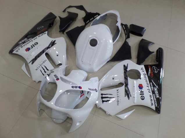 Custom 2000-2001 White Kawasaki ZX12R Motorbike Fairing Kits