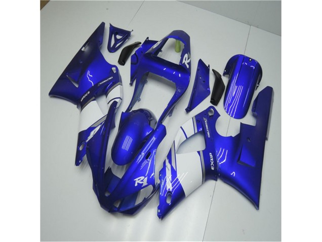 Aftermarket 2000-2001 Blue White Yamaha YZF R1 Motorcycle Fairings