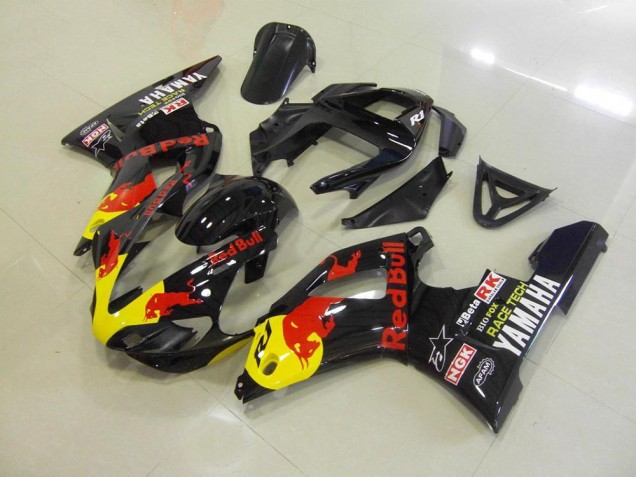 Custom 2000-2001 Black Red Bull Yamaha YZF R1 Bike Fairings