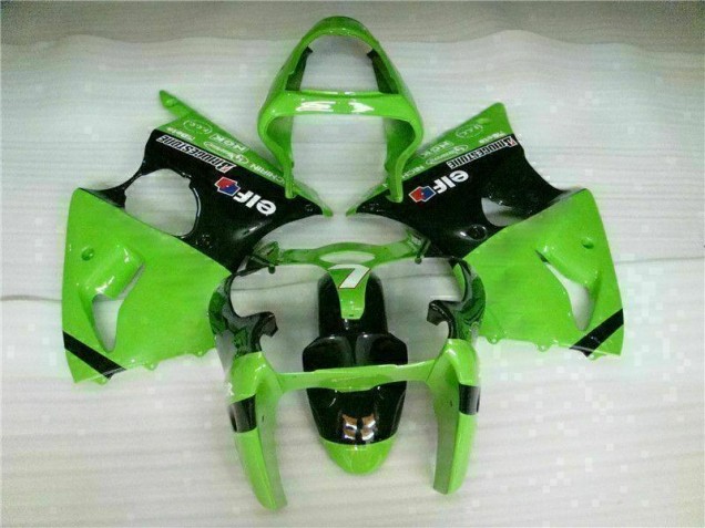 Custom 2000-2002 Green Black Kawasaki ZX6R Bike Fairings