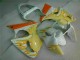 Custom 2000-2002 White Yellow Flame Kawasaki ZX6R Bike Fairings