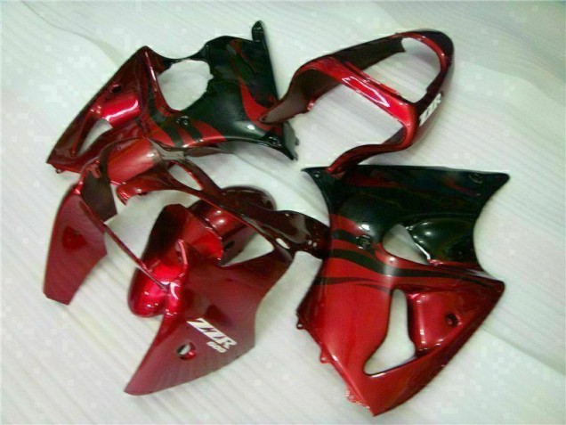 Custom 2000-2002 Red Black Kawasaki ZX6R Bike Fairing Kit