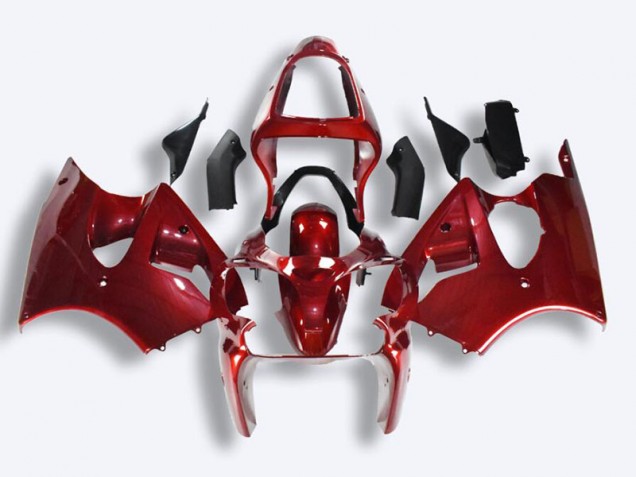 Custom 2000-2002 Red Kawasaki ZX6R Motorcycle Fairings