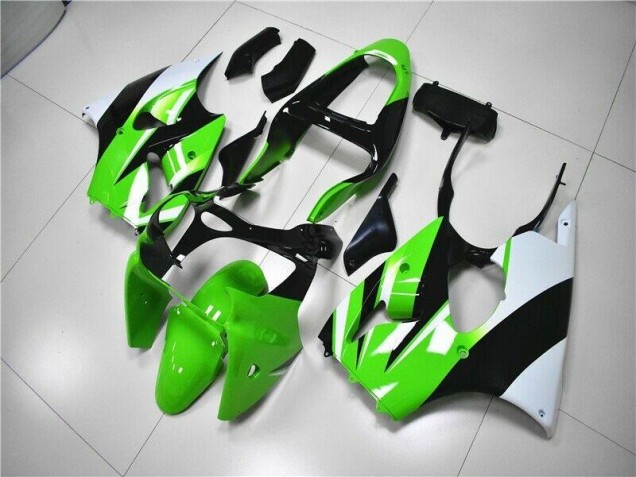 Custom 2000-2002 Green White Black Kawasaki ZX6R Bike Fairing Kit