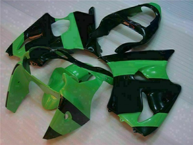 Custom 2000-2002 Green Black Kawasaki ZX6R Motorcycle Fairings