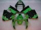 Custom 2000-2002 Green Black Kawasaki ZX6R Motorcycle Fairings