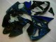 Custom 2000-2002 Black with Blue Flame Kawasaki ZX6R Motorbike Fairings