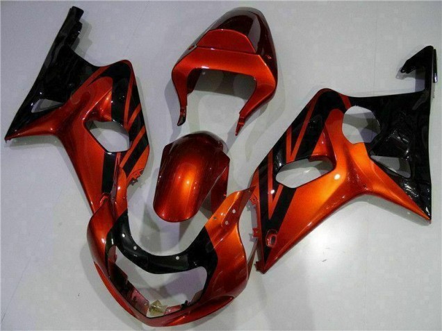 Custom 2000-2002 Orange Black Suzuki GSXR 1000 Bike Fairing