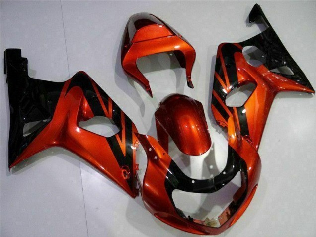 Custom 2000-2002 Orange Black Suzuki GSXR 1000 Bike Fairing