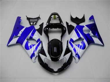 Aftermarket 2000-2002 Blue White Suzuki GSXR 1000 Bike Fairing Kit