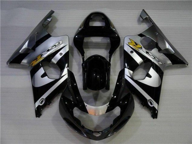 Custom 2000-2002 Silver Black Suzuki GSXR 1000 Motor Fairings