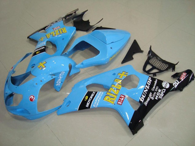 Custom 2000-2002 Light Blue Black Suzuki GSXR 1000 Motor Fairings