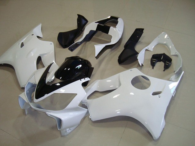 Custom 2001-2003 White with Black Stripe Honda CBR600 F4i Motorcycle Fairing Kits