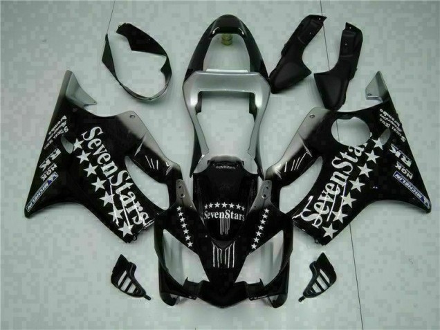 Custom 2001-2003 Black White Seven Stars Honda CBR600 F4i Bike Fairing