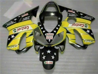 Custom 2001-2003 Yellow Black Castrol Cycle World Honda CBR600 F4i Motorcycle Bodywork