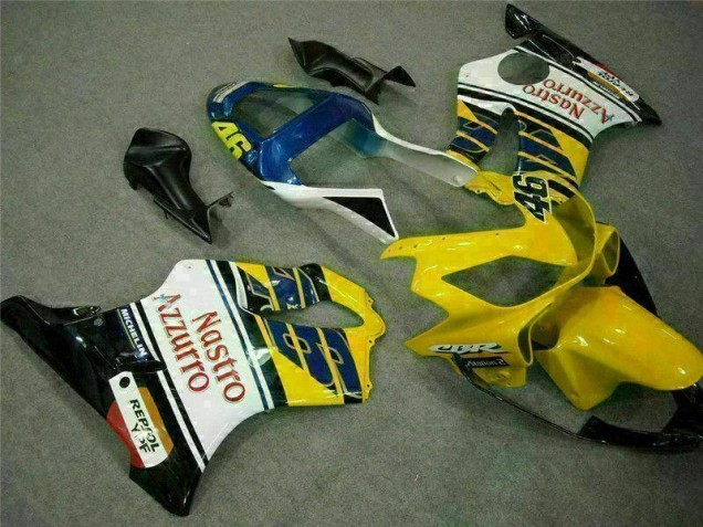 Custom 2001-2003 Yellow White Honda CBR600 F4i Moto Fairings