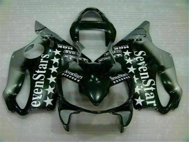 Custom 2001-2003 Black Silver Seven Stars Honda CBR600 F4i Motorbike Fairing