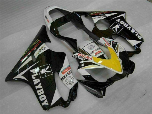 Custom 2001-2003 Yellow Silver Black Playboy Honda CBR600 F4i Motorcycle Fairing Kit