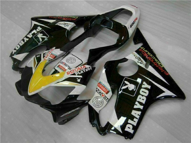 Custom 2001-2003 Yellow Silver Black Playboy Honda CBR600 F4i Motorcycle Fairing Kit