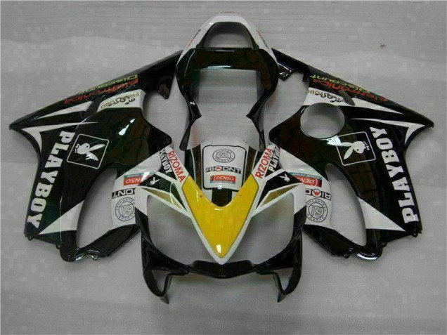 Custom 2001-2003 Yellow Silver Black Playboy Honda CBR600 F4i Motorcycle Fairing Kit