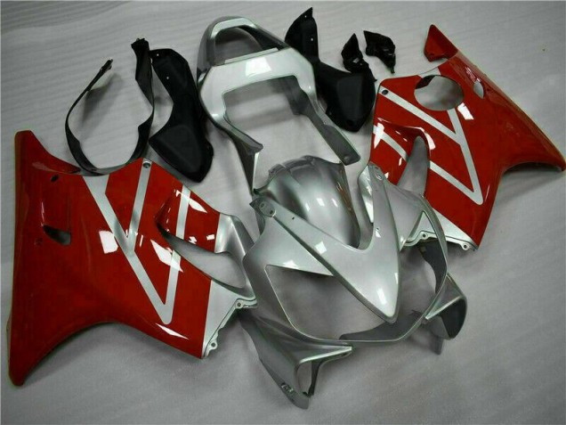 Custom 2001-2003 Red Silver Honda CBR600 F4i Motor Bike Fairings