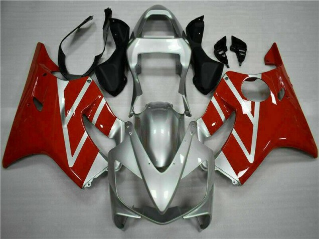 Custom 2001-2003 Red Silver Honda CBR600 F4i Motor Bike Fairings