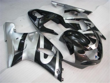 Aftermarket 2001-2003 Silver Black Suzuki GSXR 600/750 Bike Fairings