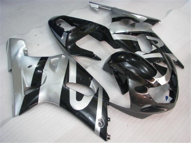 Custom 2001-2003 Silver Black Suzuki GSXR 600/750 Bike Fairings