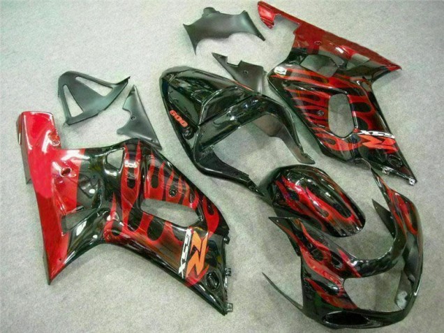 Custom 2001-2003 Red Black Suzuki GSXR 600/750 Motorcycle Fairing Kit