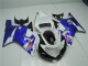 Custom 2001-2003 White Blue Suzuki GSXR 600/750 Motorcycle Fairings Kit