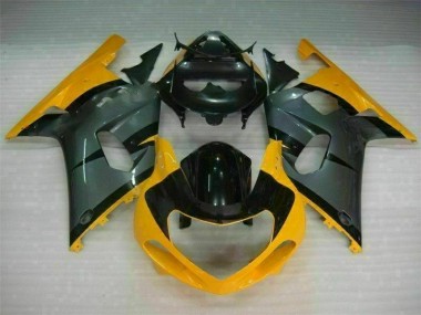 Custom 2001-2003 Black Yellow Suzuki GSXR 600/750 Bike Fairing