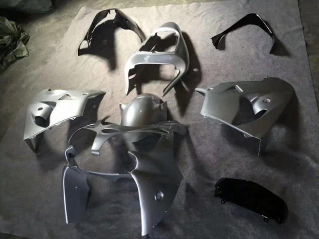 Custom 2002-2003 Silver Glossy Black Kawasaki ZX9R Motorcycle Fairing Kits