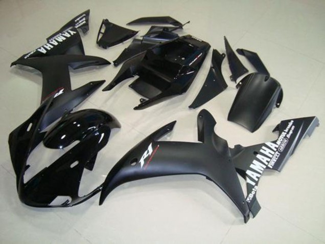 Custom 2002-2003 Matte Black White Yamaha YZF R1 Motorcycle Fairings